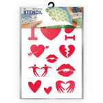 QBIX Stencil 1 Layer - Plastic - Symbols - Love/Valentine image 0