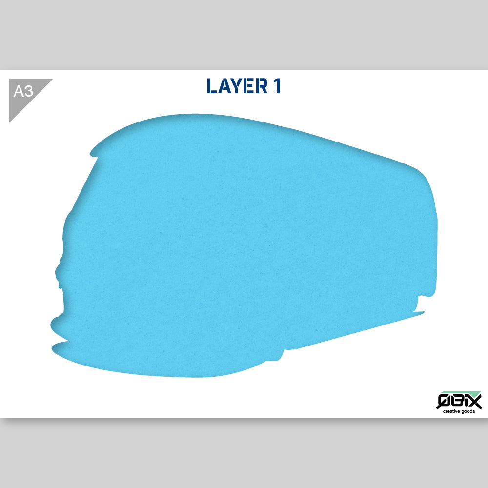 QBIX Stencil 2 Layer - Plastic - Vehicles - VW Kombi image 3