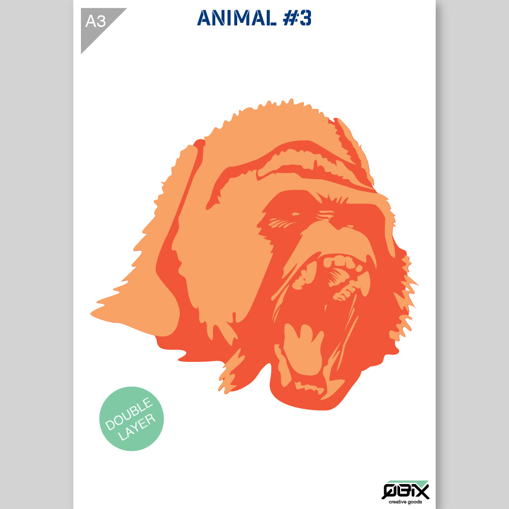 QBIX Stencil 2 Layer - Plastic - Animals - Gorilla image 3