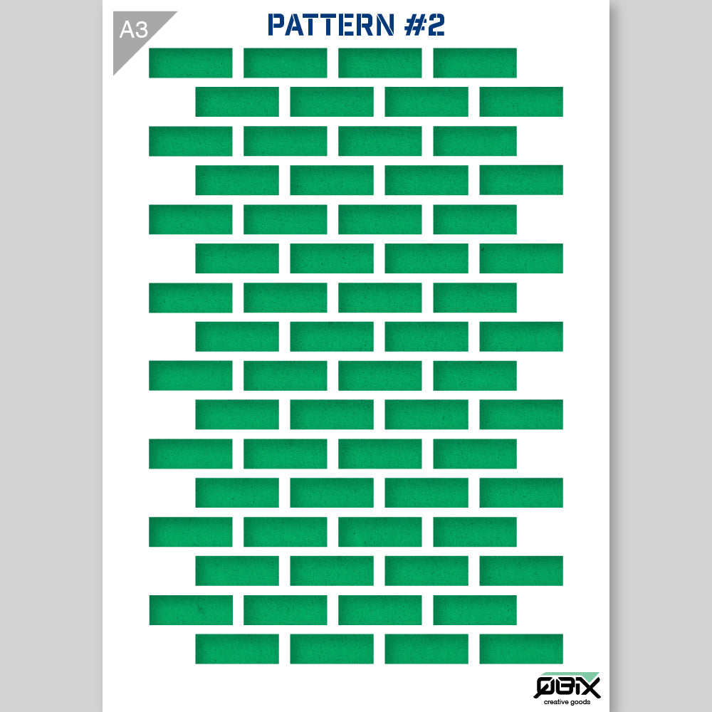 QBIX Stencil 1 Layer - Plastic - Pattern - Brick Wall image 1