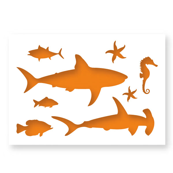 QBIX Stencil 1 Layer - Plastic - Animals - Sealife 2 image 0