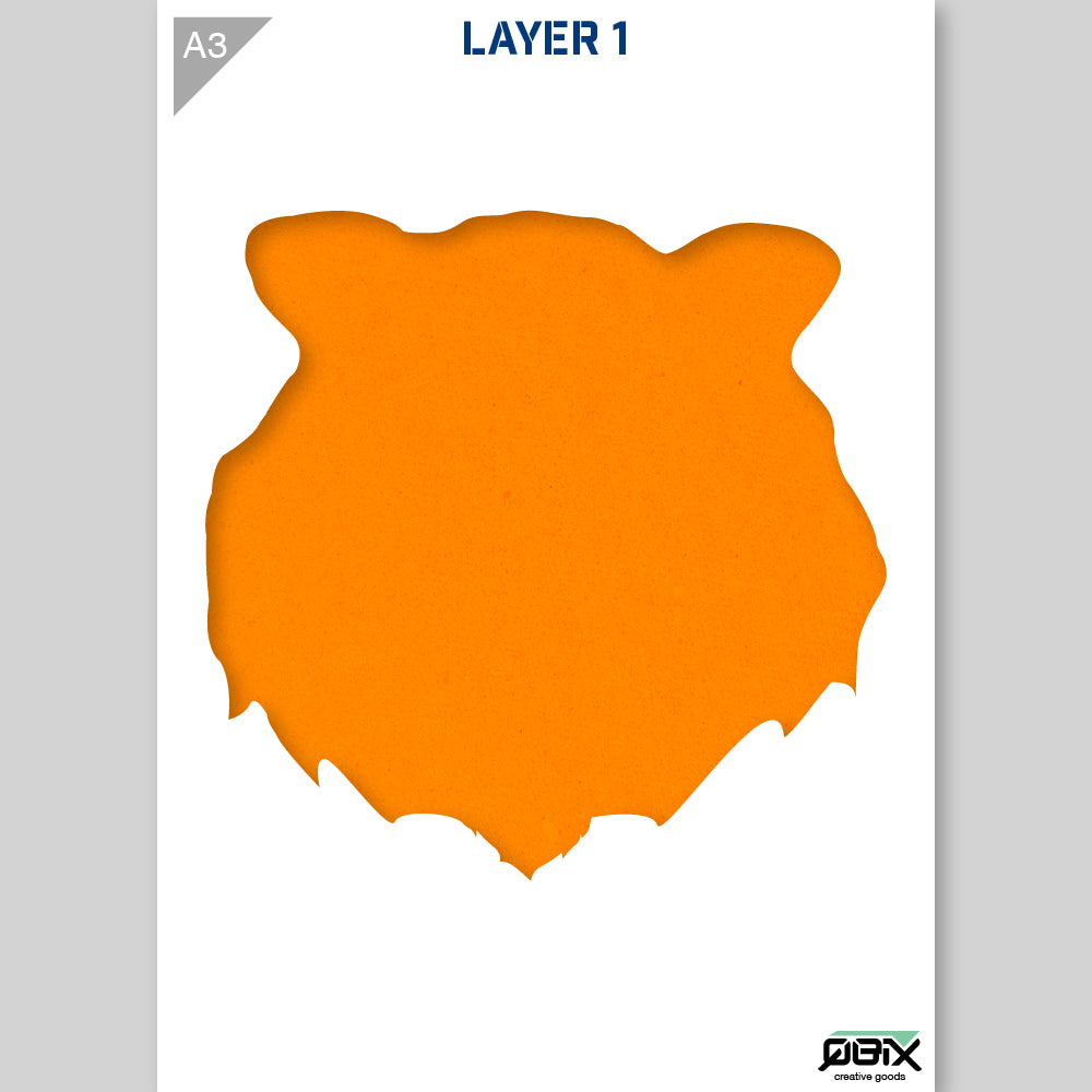QBIX Stencil 2 Layer - Plastic - Animals - Tiger Head image 4