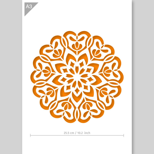 QBIX Stencil 1 Layer - Plastic - Mandala 13 image 1