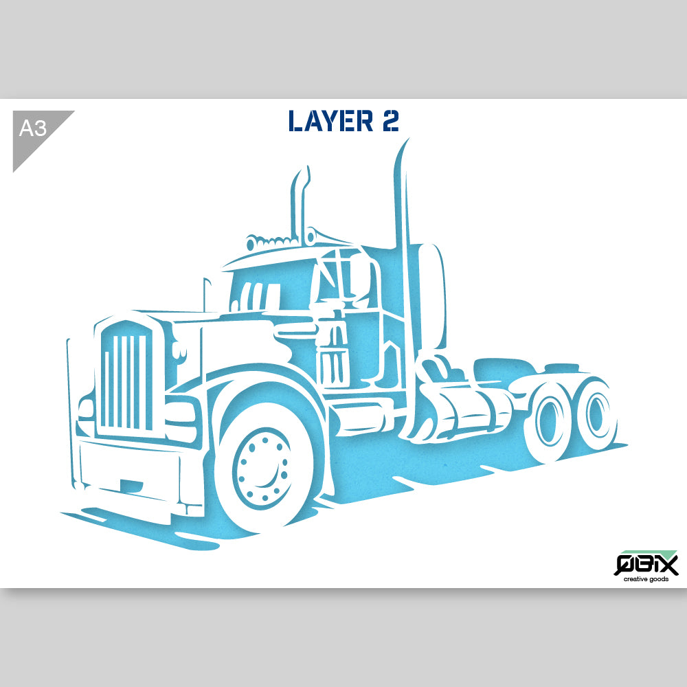 QBIX Stencil 2 Layer - Plastic - Vehicles - Truck image 1
