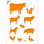 QBIX Stencil 1 Layer - Plastic - Animals - Farm image 2