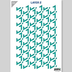 QBIX Stencil 3 Layer - Plastic - Pattern 3D - Triangle image 2