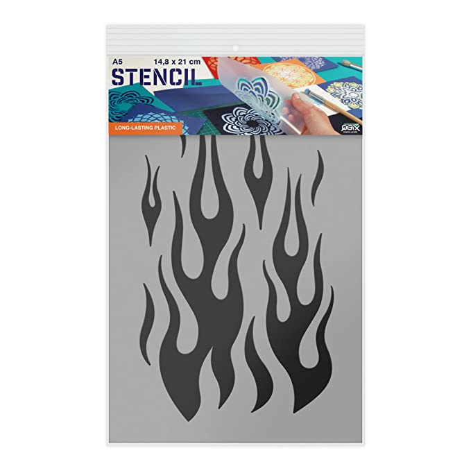 QBIX Stencil 1 Layer - Plastic - Shape - Flames image 0