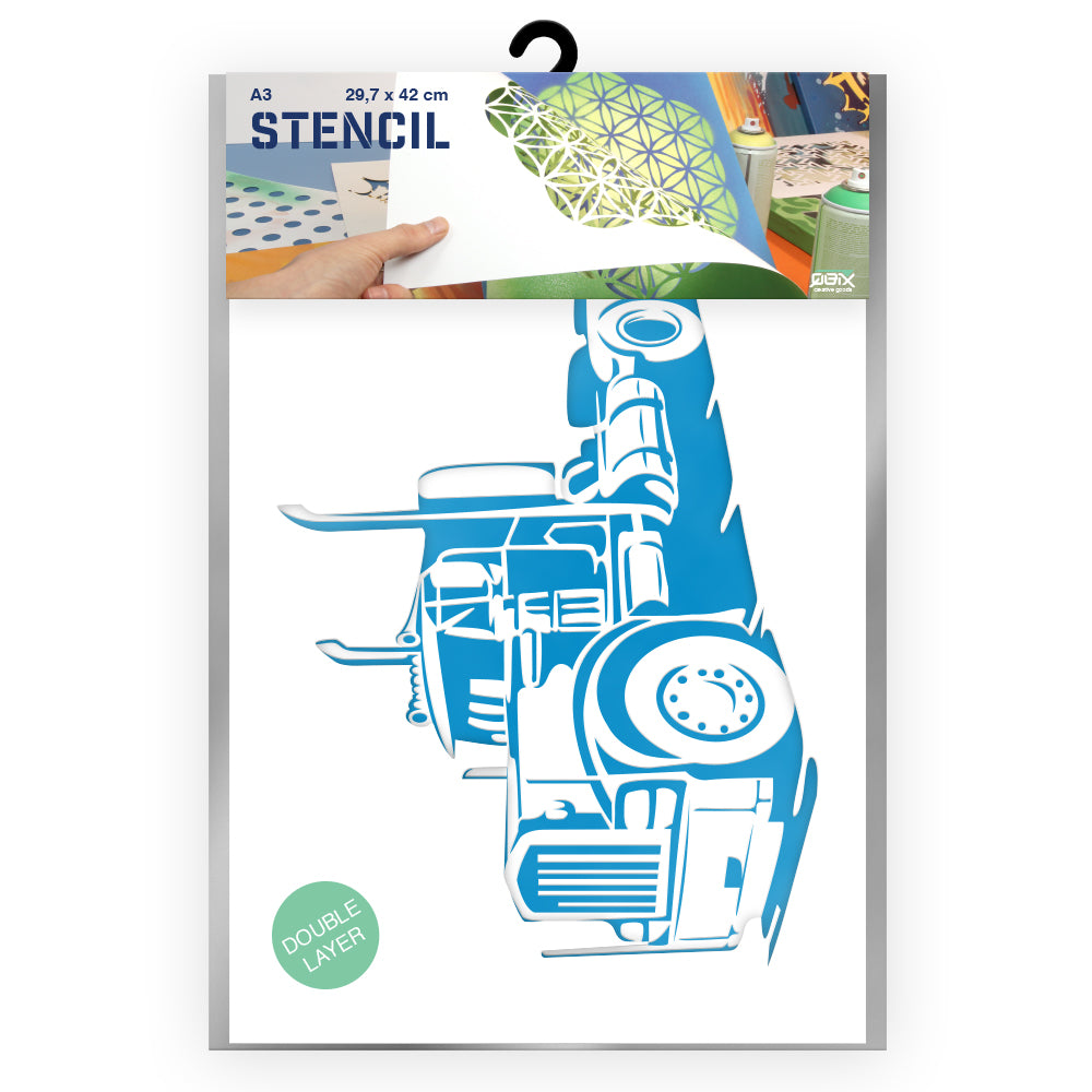 QBIX Stencil 2 Layer - Plastic - Vehicles - Truck image 0