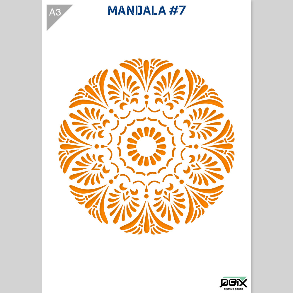 QBIX Stencil 1 Layer - Plastic - Mandala 7 image 1