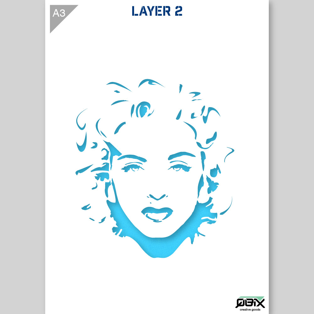 QBIX Stencil 2 Layer - Plastic - Idols - Madonna image 2