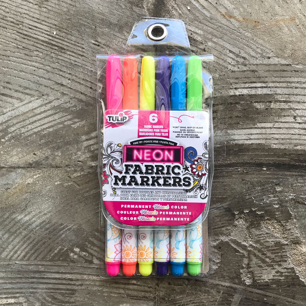 Tulip Fabric Markers - Fine Tip - Pack of 6 - Neon image 0