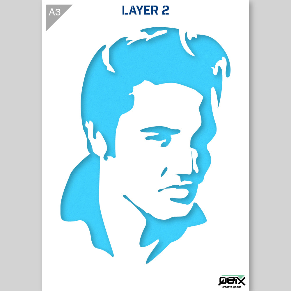 QBIX Stencil 2 Layer - Plastic - Idols - Elvis Presley image 1