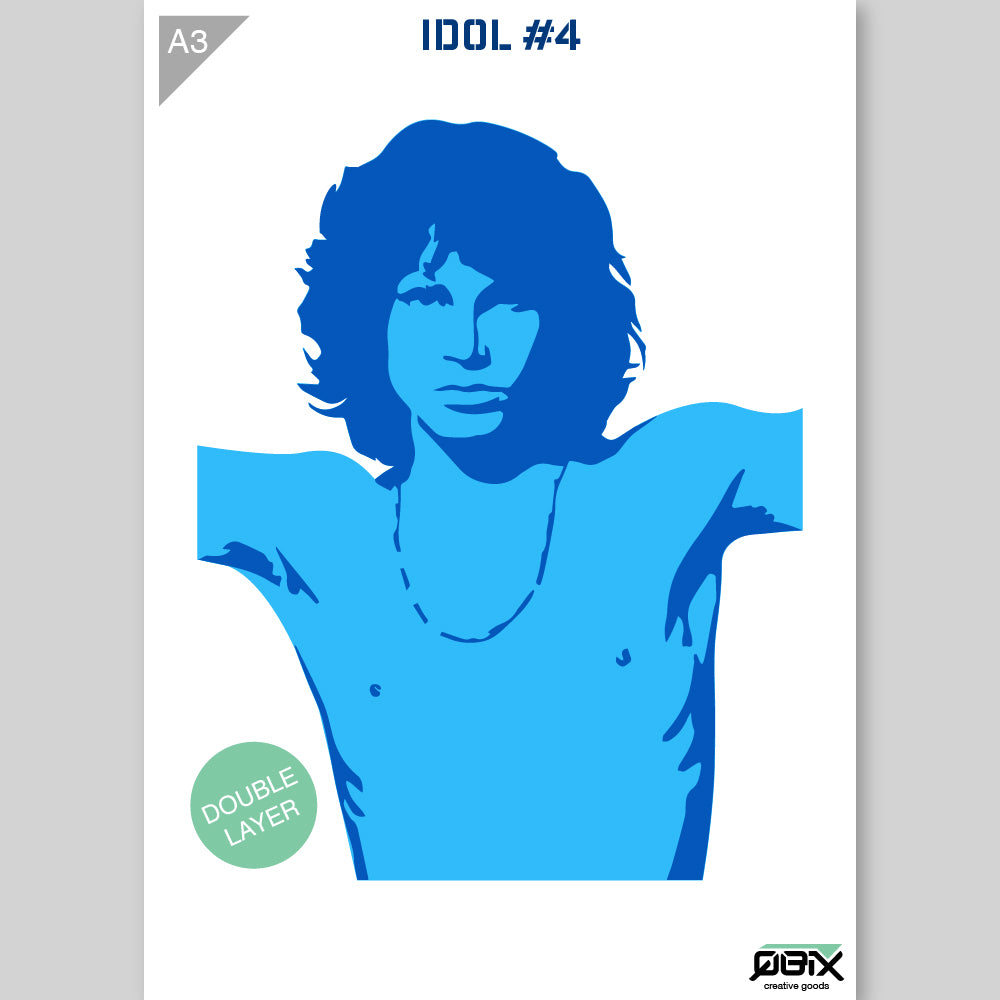 QBIX Stencil 2 Layer - Plastic - Idols - Jim Morrison image 1