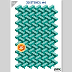 QBIX Stencil 3 Layer - Plastic - Pattern 3D - Brick image 3