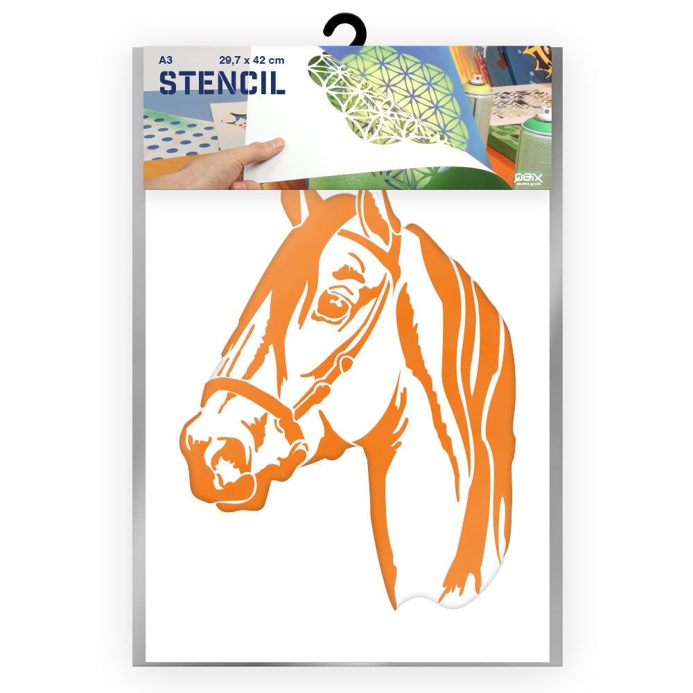 QBIX Stencil 2 Layer - Plastic - Animals - Horse Head image 0