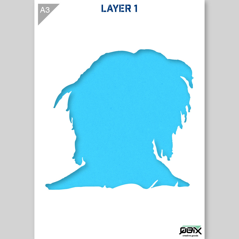 QBIX Stencil 2 Layer - Plastic - Idols - Bob Marley image 1