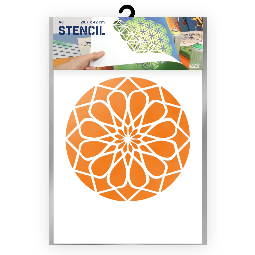 QBIX Stencil 1 Layer - Plastic - Mandala 3 image 0