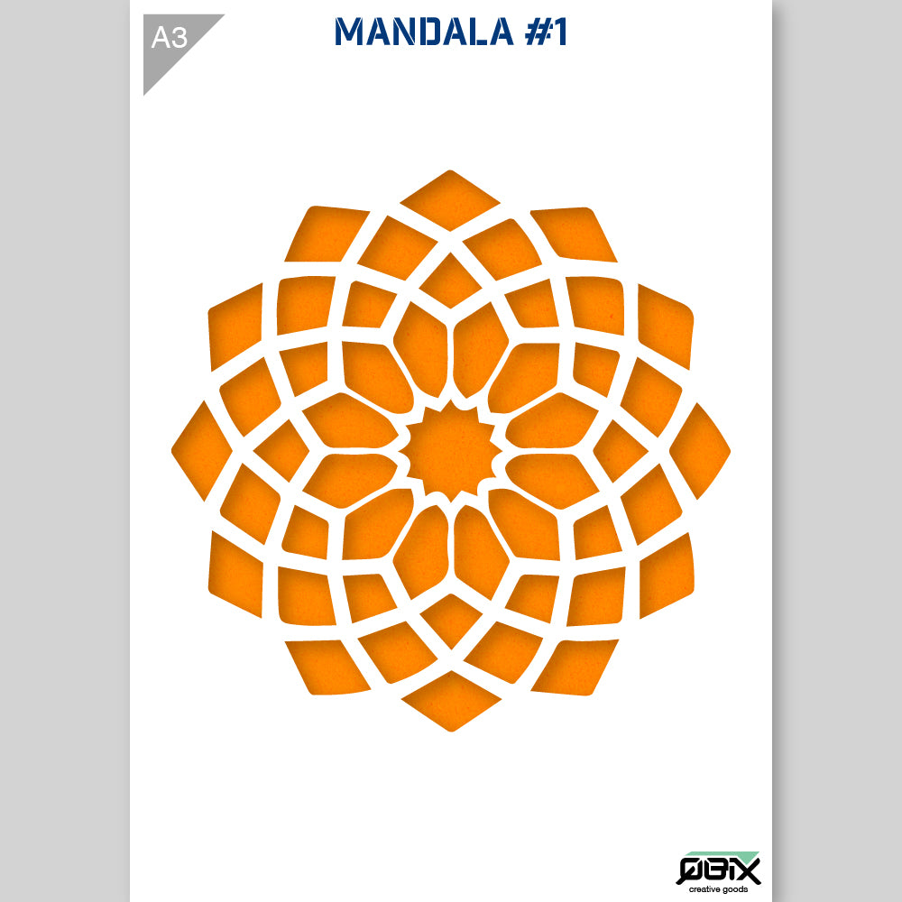 QBIX Stencil 1 Layer - Plastic - Mandala 1 image 1