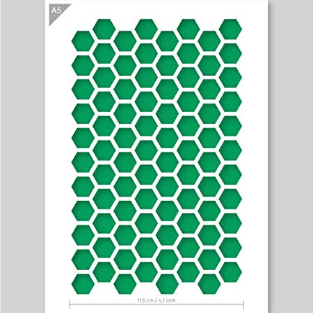 QBIX Stencil 1 Layer - Plastic - Pattern - Hexagon image 1