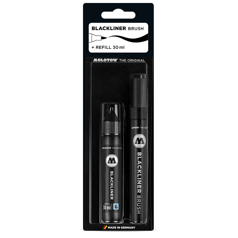 MOLOTOW Blackliner Brush Marker and Refill Set image 0