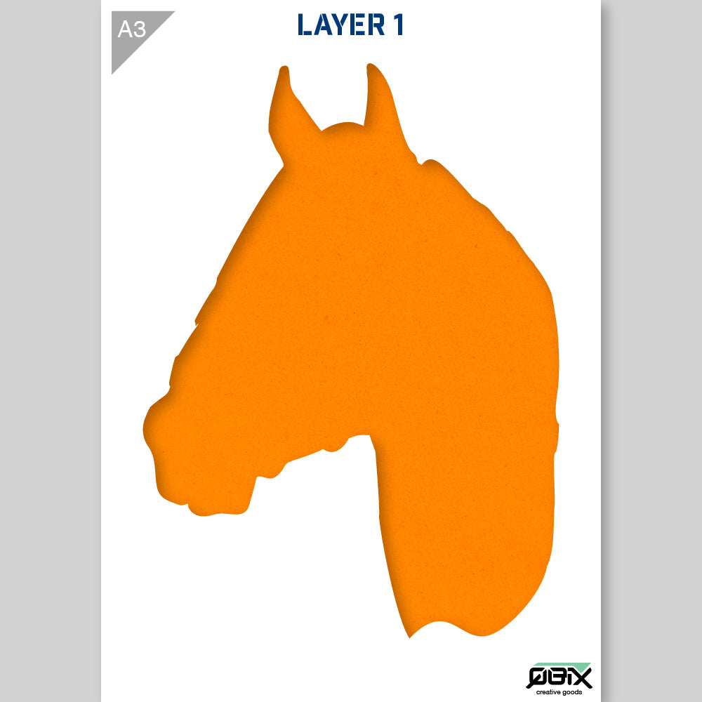 QBIX Stencil 2 Layer - Plastic - Animals - Horse Head image 4