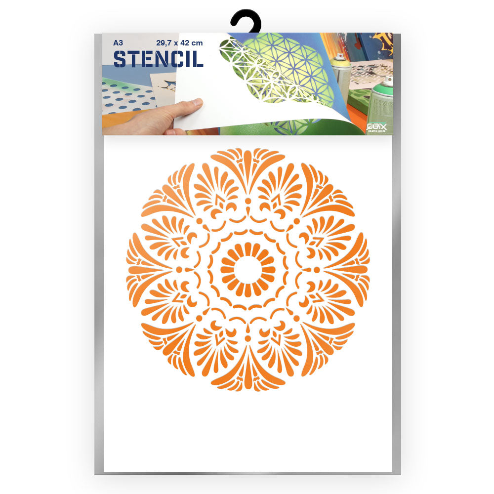 QBIX Stencil 1 Layer - Plastic - Mandala 7 image 0