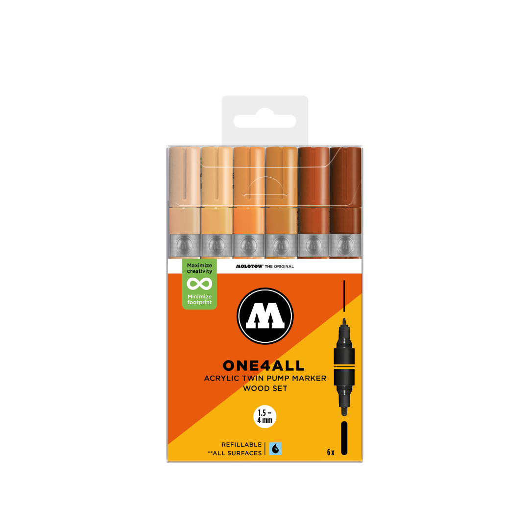 MOLOTOW ONE4ALL Marker Set Twin - Wood image 0