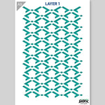 QBIX Stencil 3 Layer - Plastic - Pattern 3D - Triangle image 1