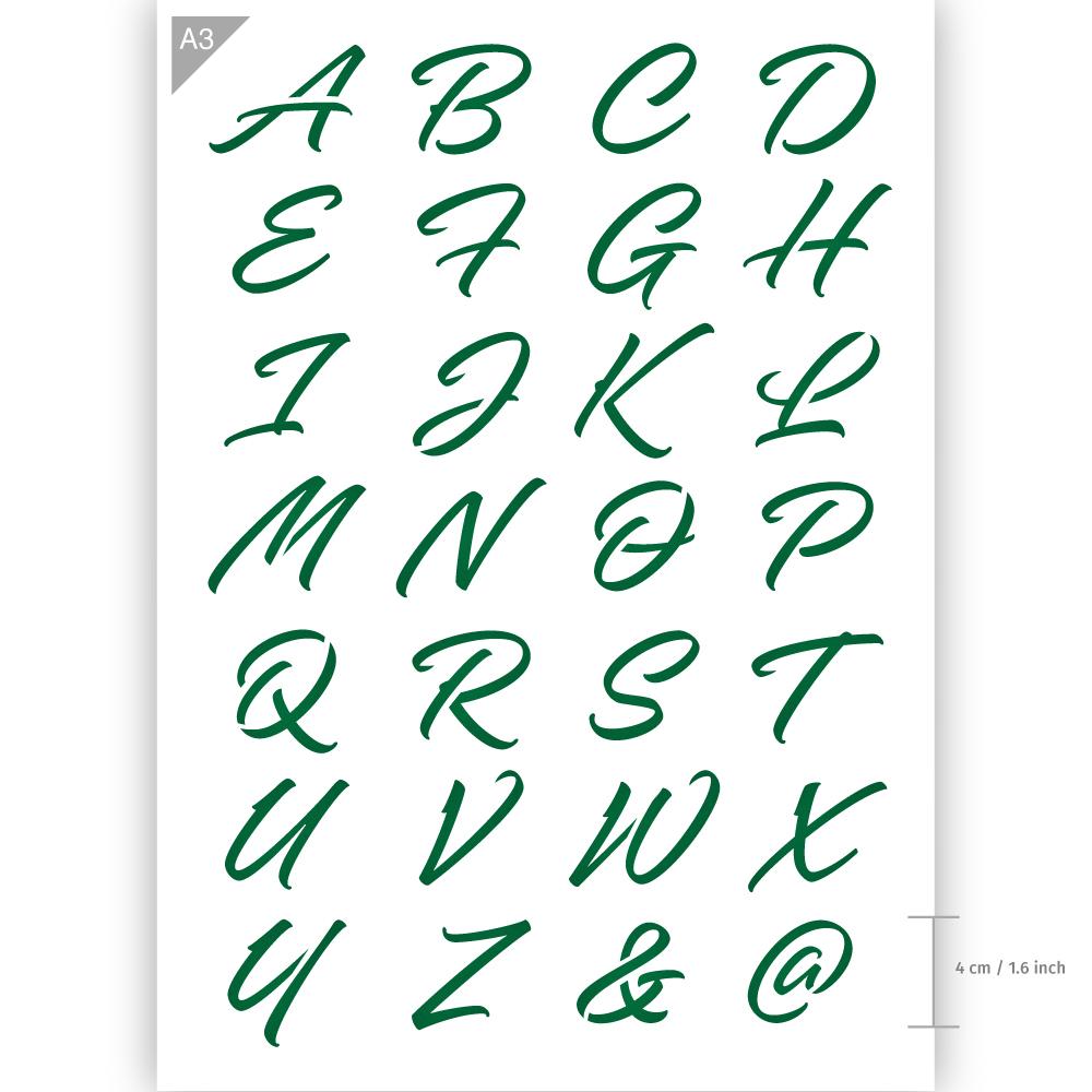QBIX Stencil A-Z and Numbers - Ornamental Font (2 Sheets) image 4