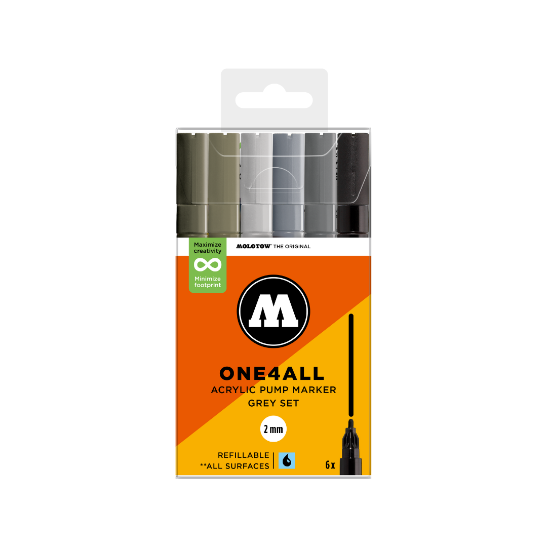 MOLOTOW ONE4ALL Marker Set 127HS - Grey image 0