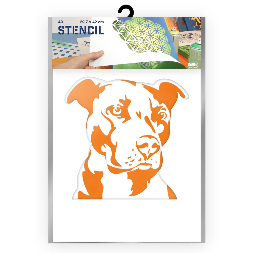 QBIX Stencil 2 Layer - Plastic - Animals - Dog Head image 0