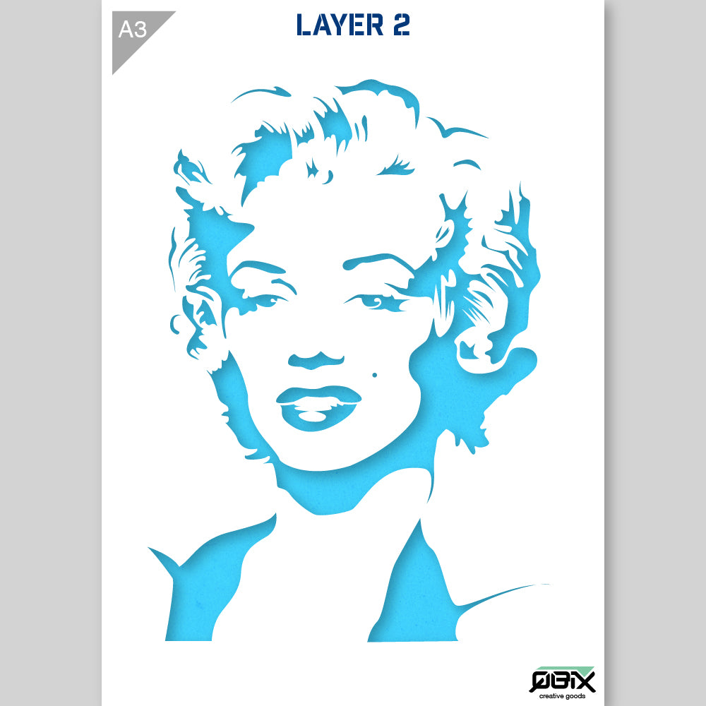 QBIX Stencil 2 Layer - Plastic - Idols - Marilyn Monroe image 1