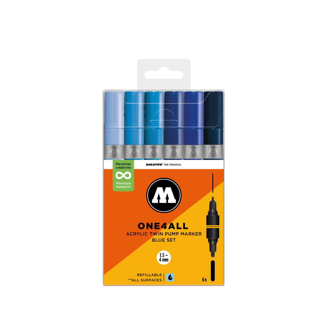 MOLOTOW ONE4ALL Marker Set Twin - Blue image 0