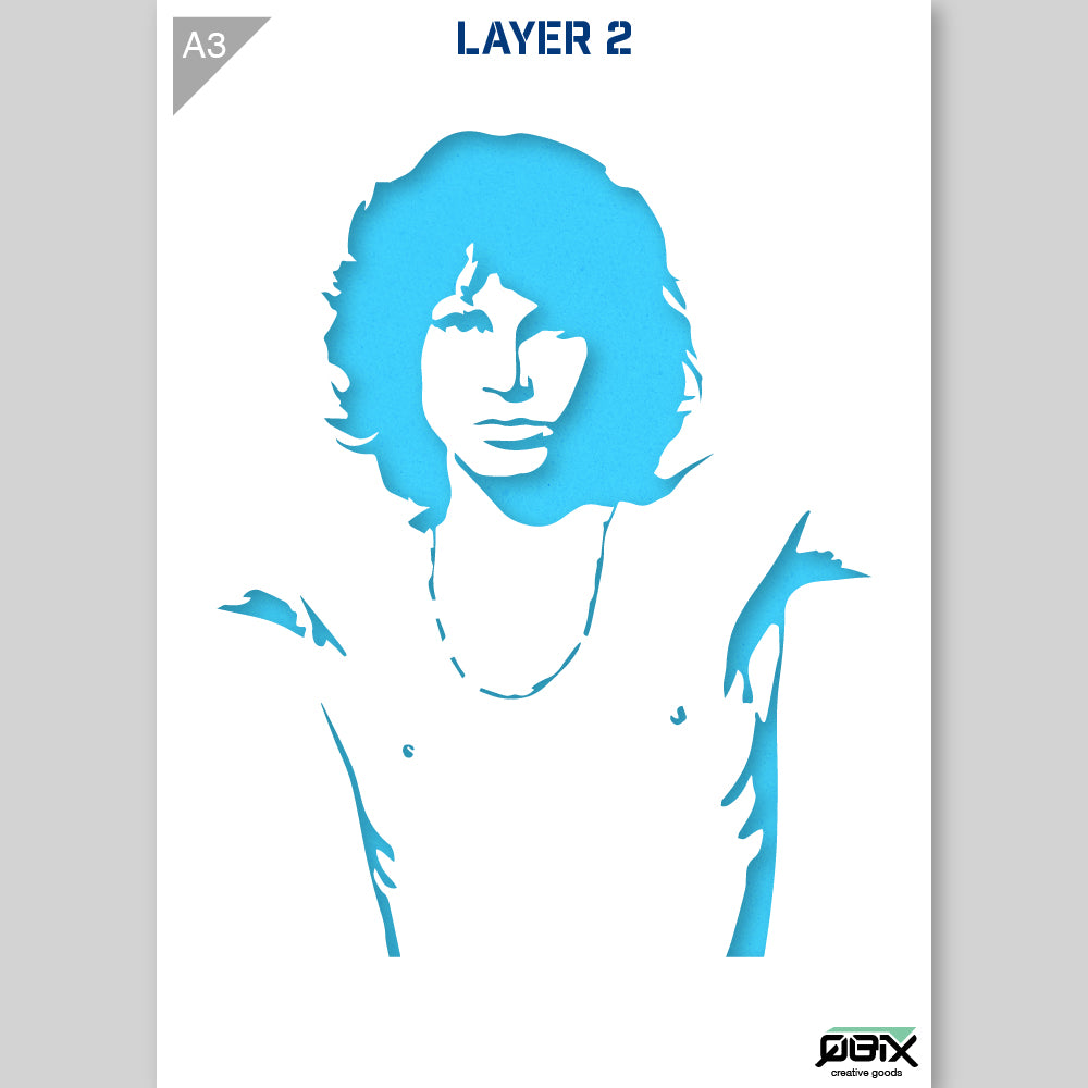 QBIX Stencil 2 Layer - Plastic - Idols - Jim Morrison image 2