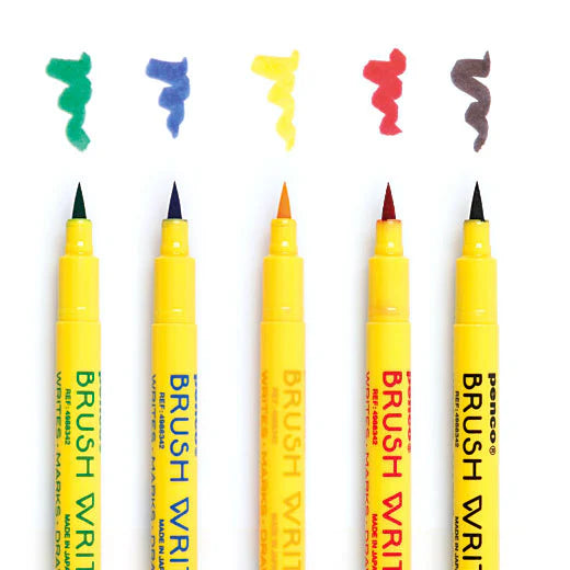 Brush Writer Pen - Set of 5 - Assorted Colours image 4