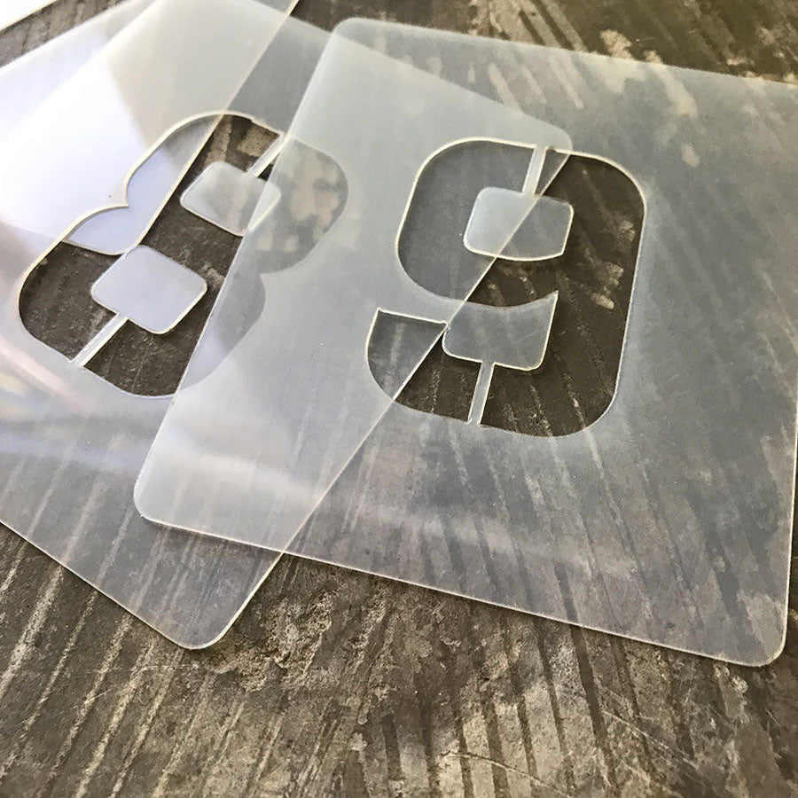 QBIX Plastic Stencil Set - Number Modern - Large image 1