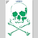 QBIX Stencil 3 Layer - Plastic - Skull - Pirate image 1