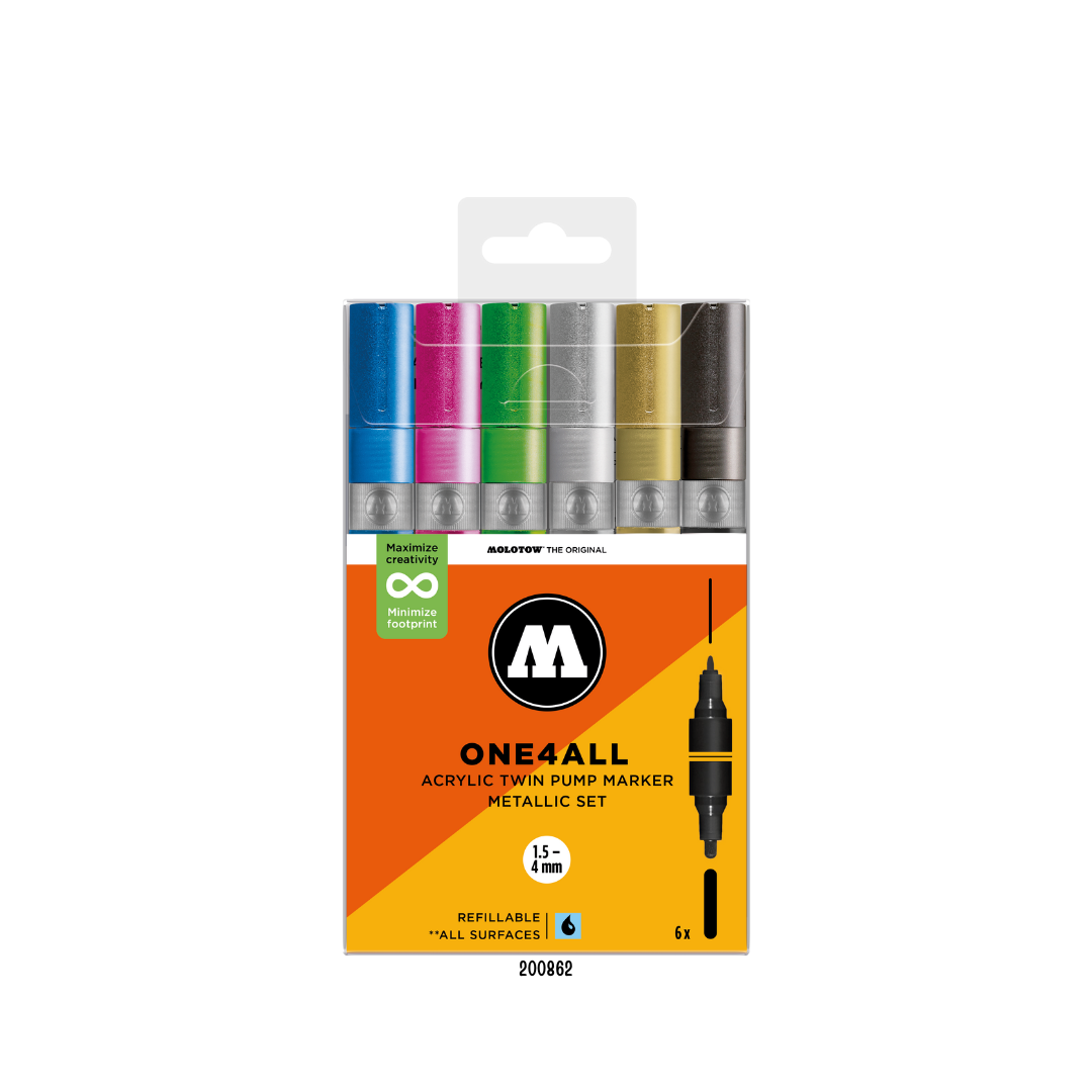 MOLOTOW ONE4ALL Marker Set Twin - Metallic image 0