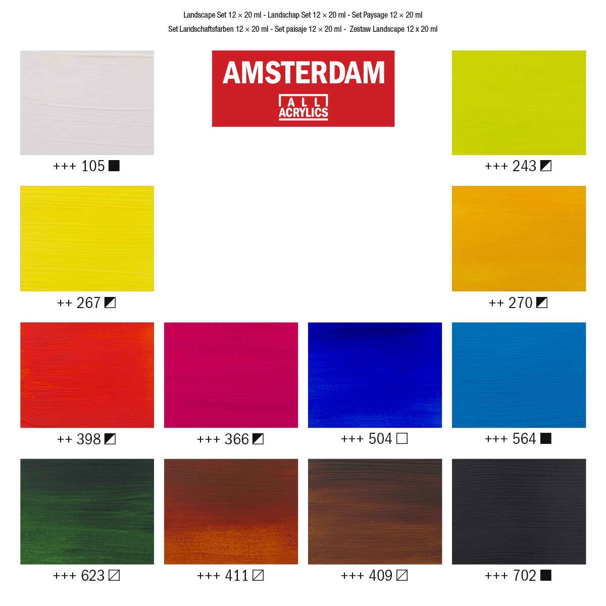 Amsterdam Acrylic Set - 12x 20ml - Landscape image 1