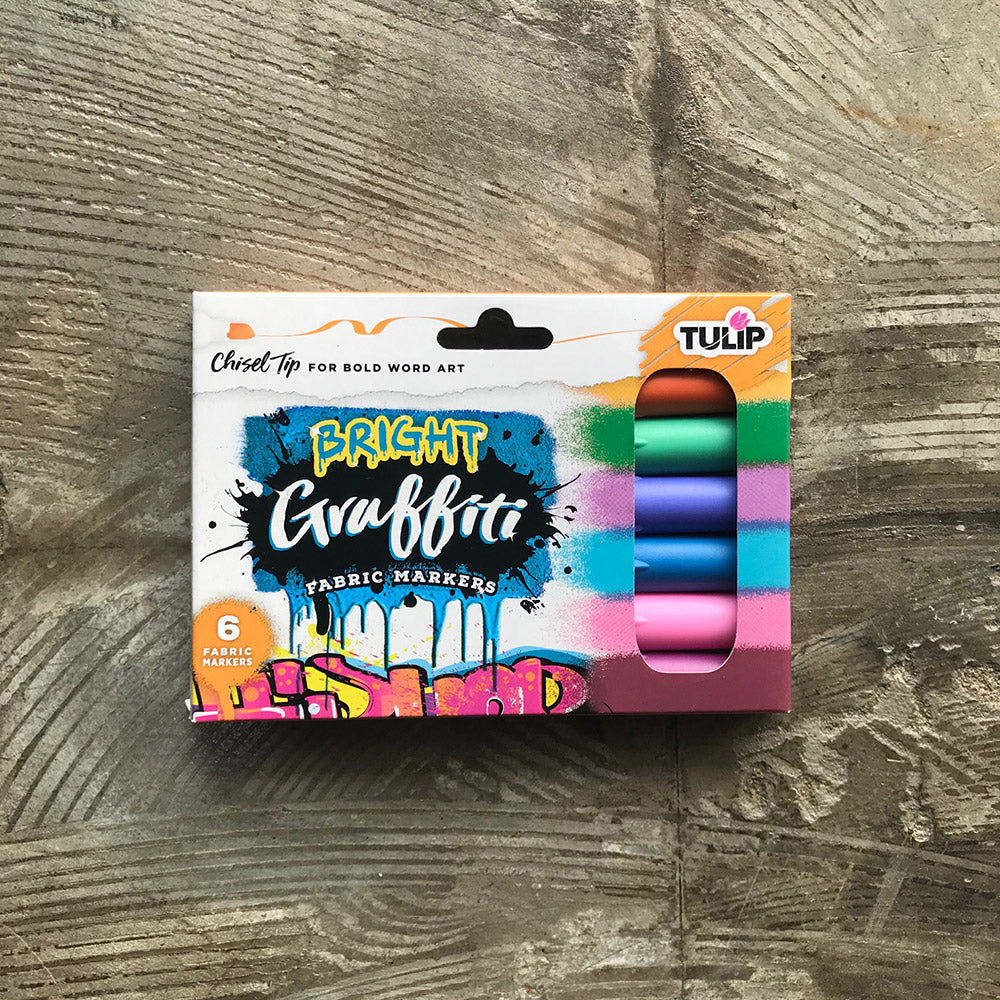 Tulip Graffiti Fabric Markers - Bright - 6pc (Chisel Tip) image 0