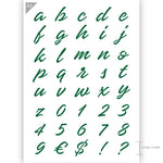 QBIX Stencil A-Z and Numbers - Ornamental Font (2 Sheets) image 1