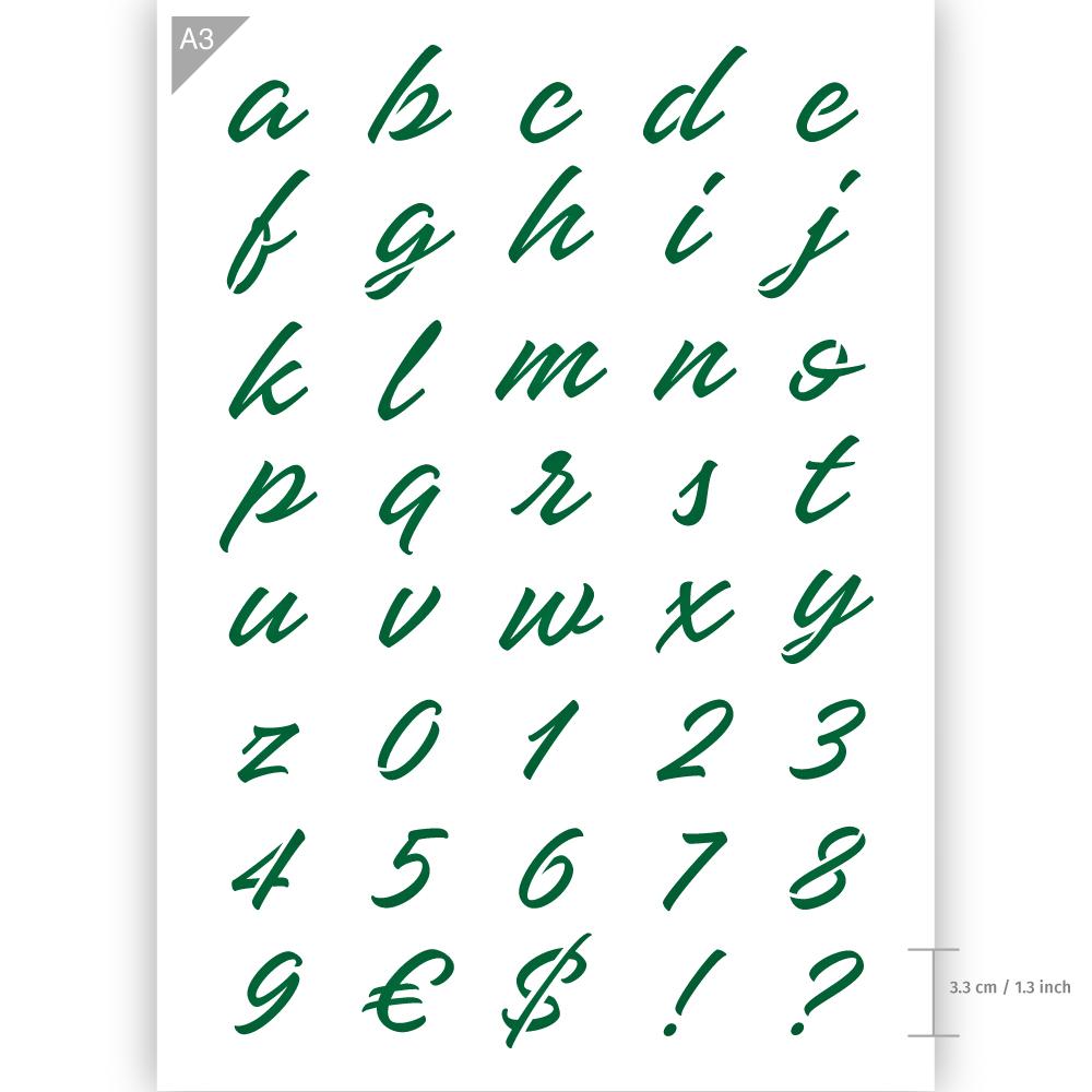 QBIX Stencil A-Z and Numbers - Ornamental Font (2 Sheets) image 1