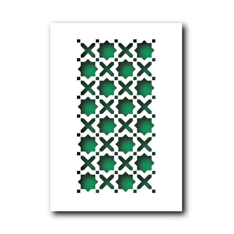 QBIX Stencil 1 Layer - Plastic - Tile Pattern - Morroccan Star and Cross image 0
