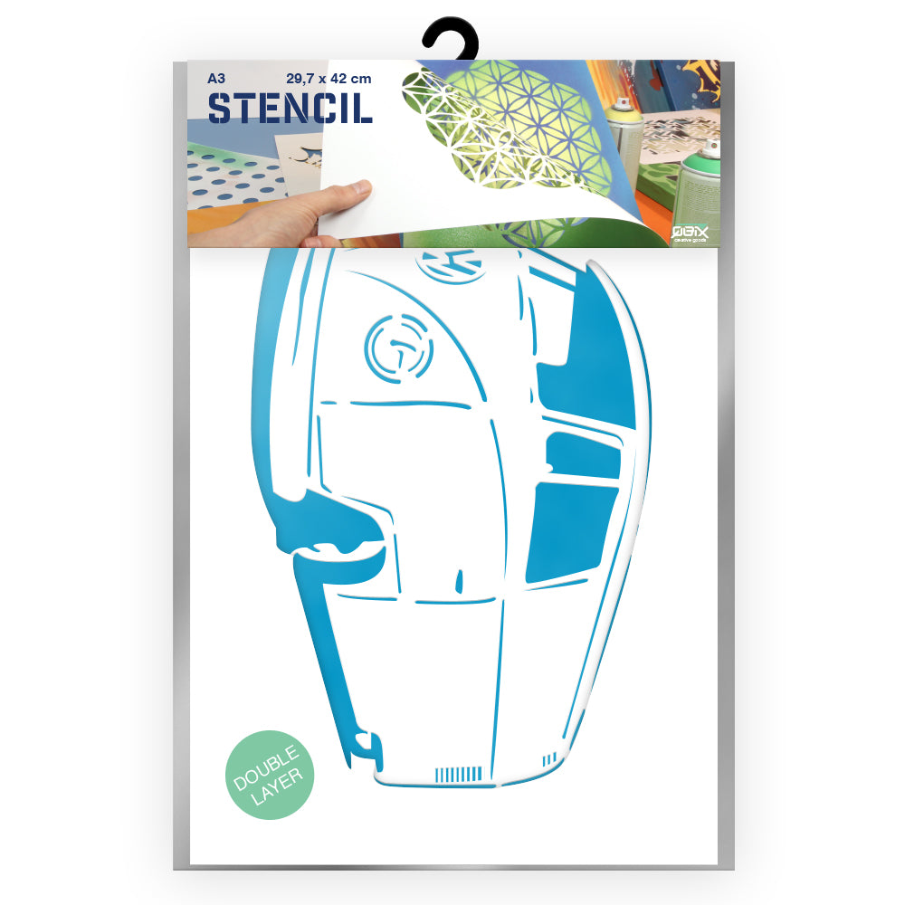 QBIX Stencil 2 Layer - Plastic - Vehicles - VW Kombi image 0