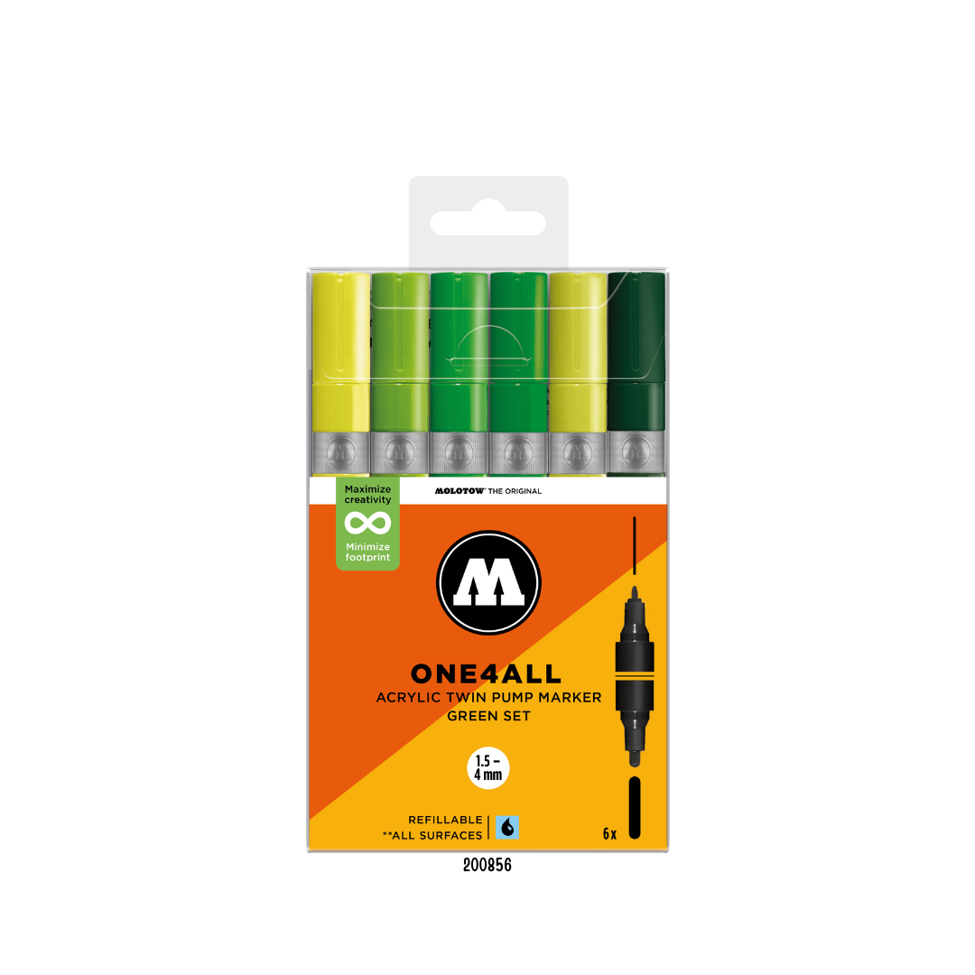 MOLOTOW ONE4ALL Marker Set Twin - Green image 0
