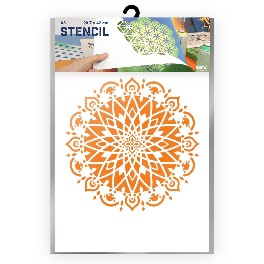 QBIX Stencil 1 Layer - Plastic - Mandala 6 image 0