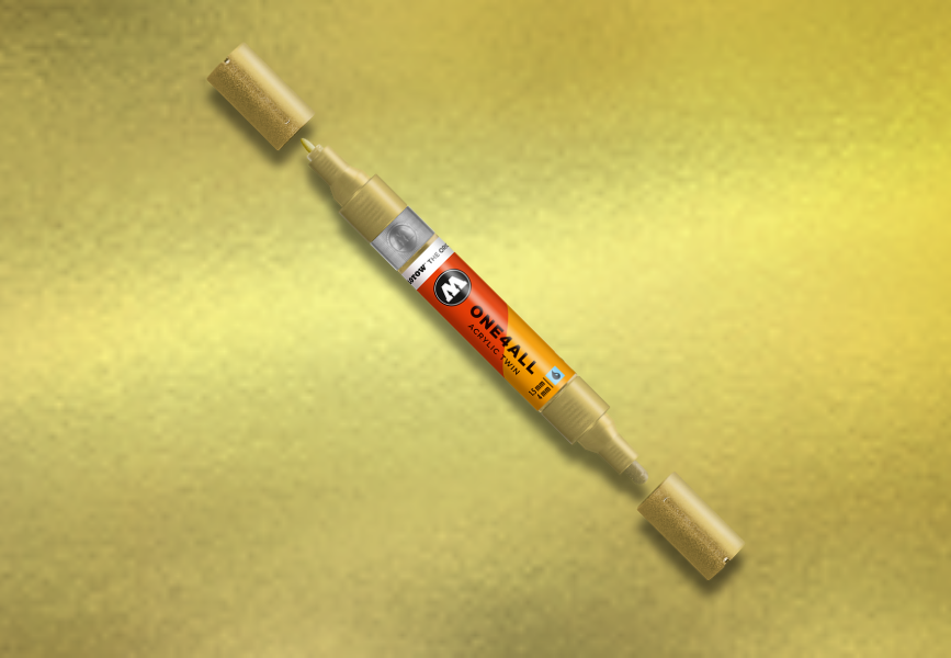 MOLOTOW ONE4ALL Marker Twin - 228 Metallic Gold image