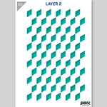 QBIX Stencil 3 Layer - Plastic - Pattern 3D - Cube image 1
