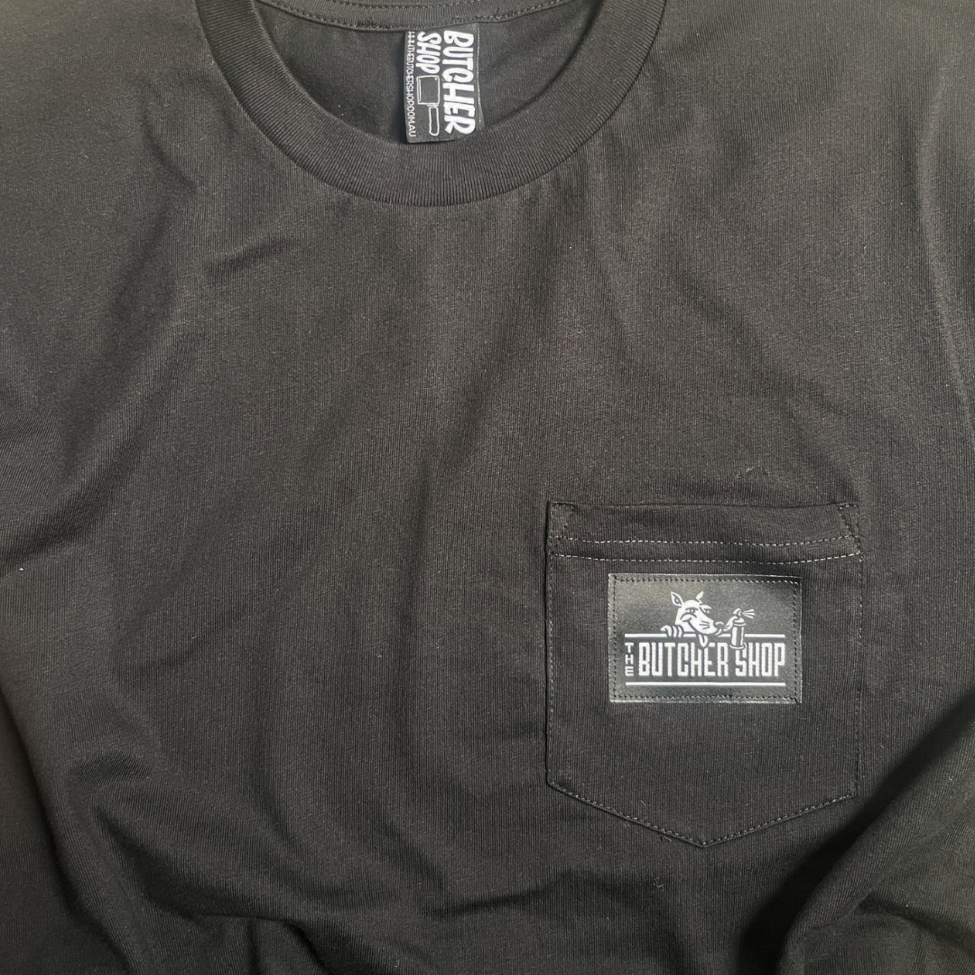 Roo Label Pocket Tee - Black image 1