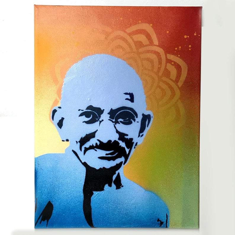 QBIX Stencil 2 Layer - Plastic - Idols - Gandhi image 4